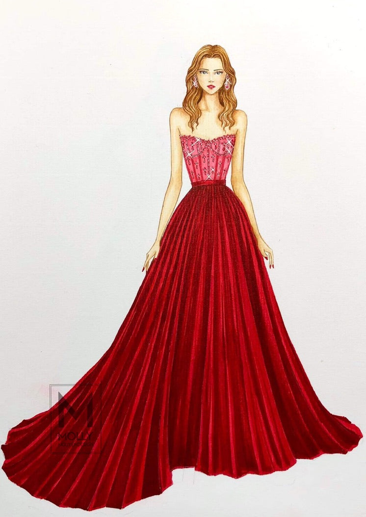 Custom Evening Gown From Sketch Custom Evening Gown From Sketch
