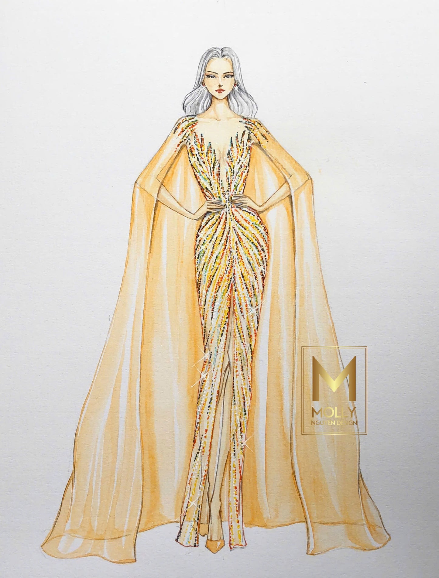 Evening Dress Full Beads