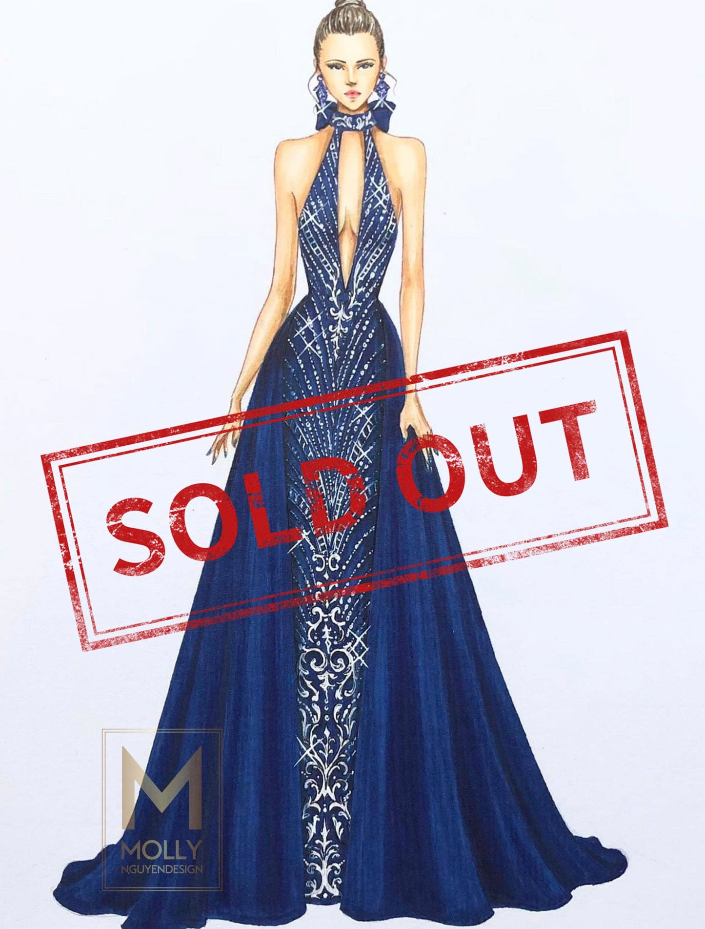 Elegant Blue Evening Gown