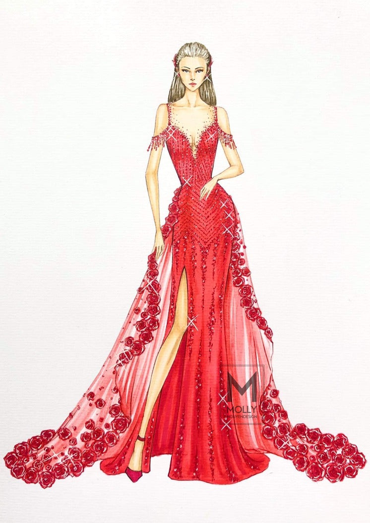 Red Evening Gown