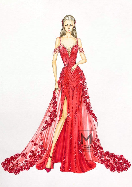 Red Evening Gown