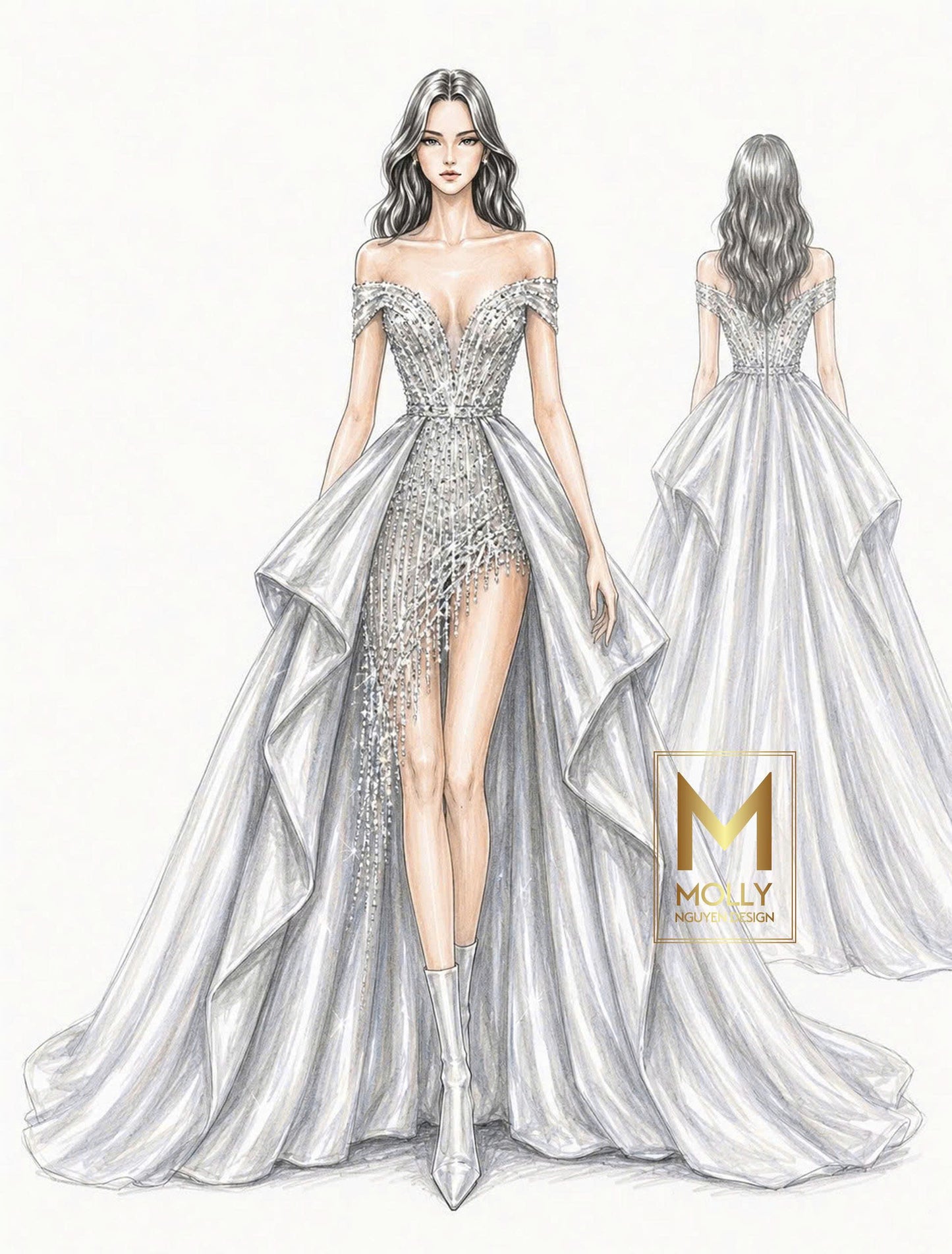 The Fashion Wear with tassels arranged diagonally on one side.