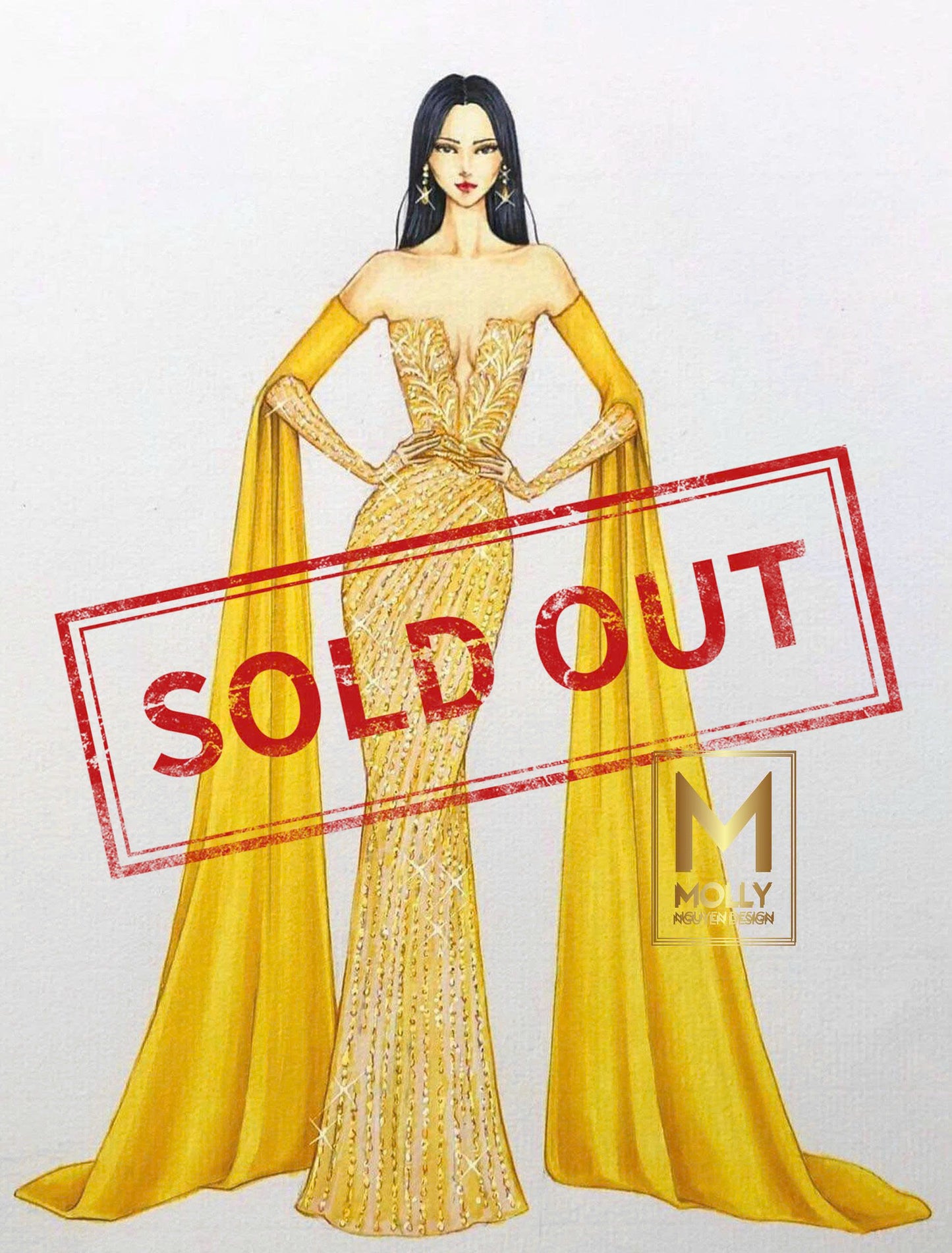 The Evening Gown With Sleeves Cape