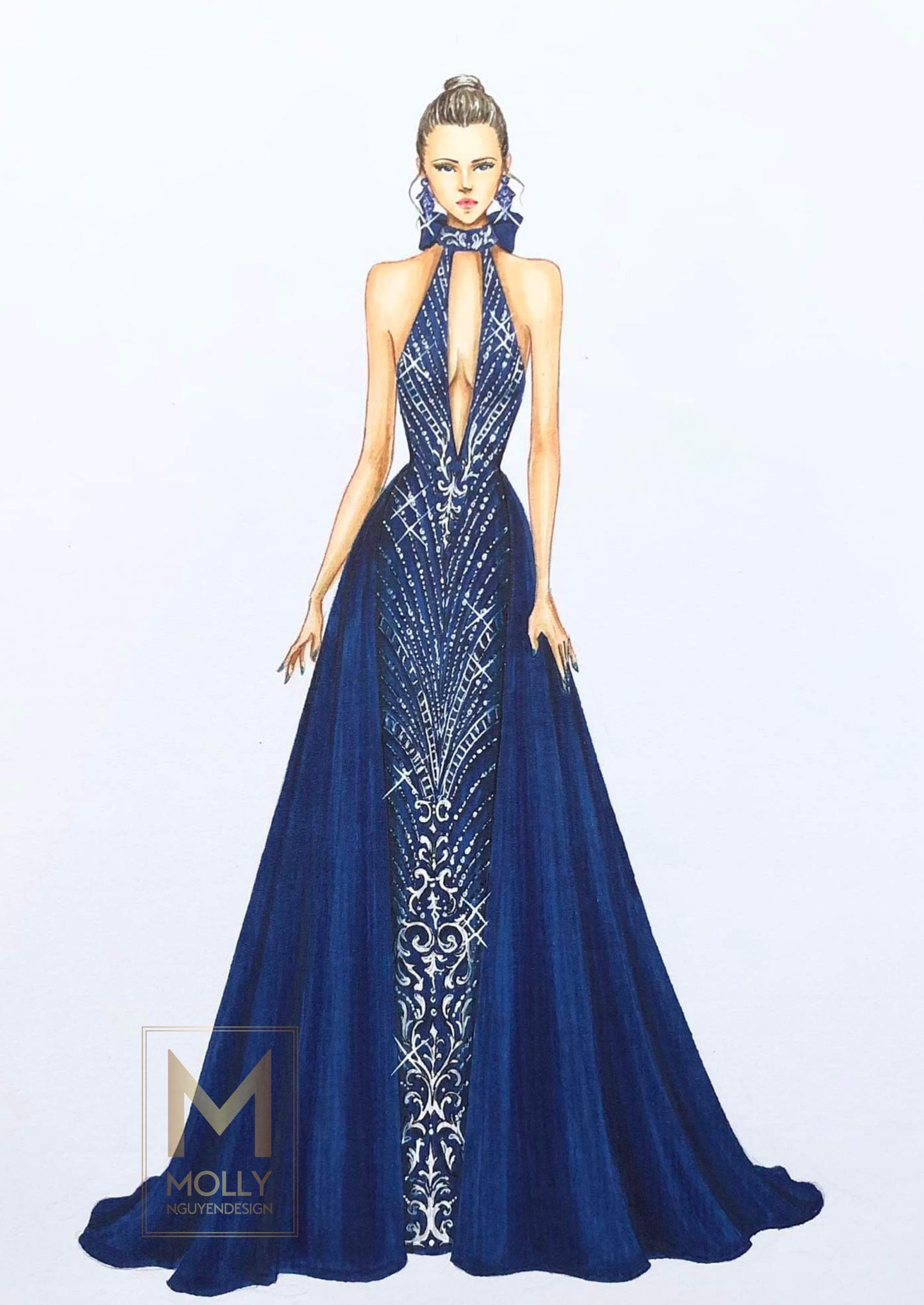 Elegant Blue Evening Gown