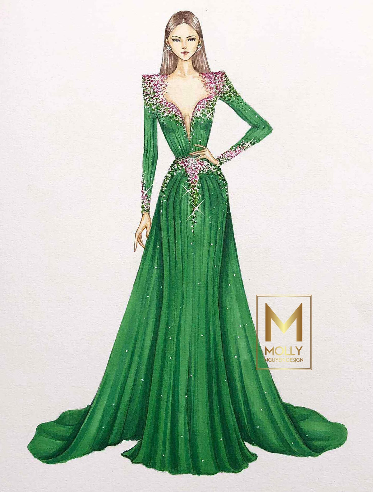 The evening dress design