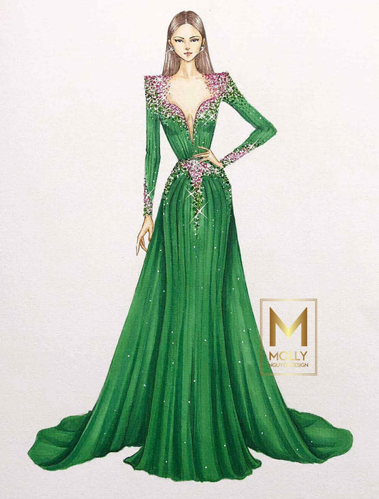 The evening dress design