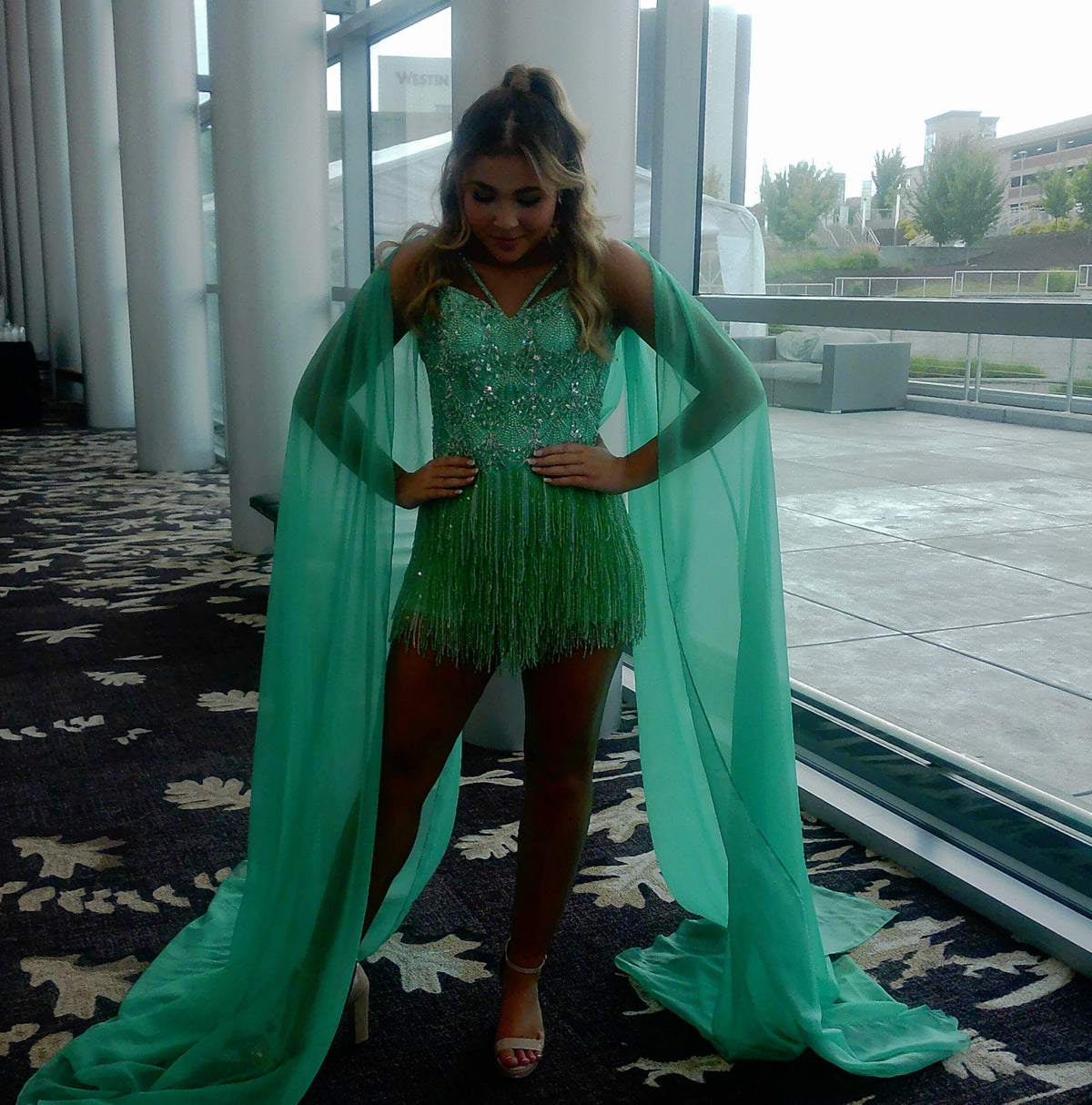 The fashion wear with cape
