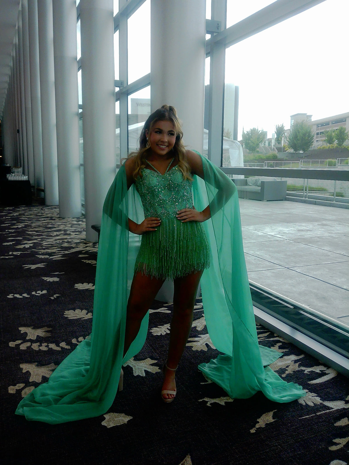 The fashion wear with cape