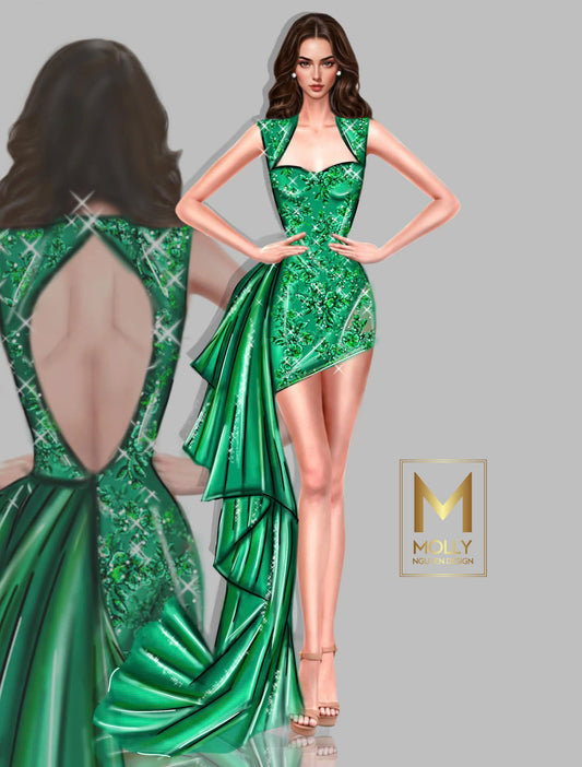 The Dress Fashion Wear in Green