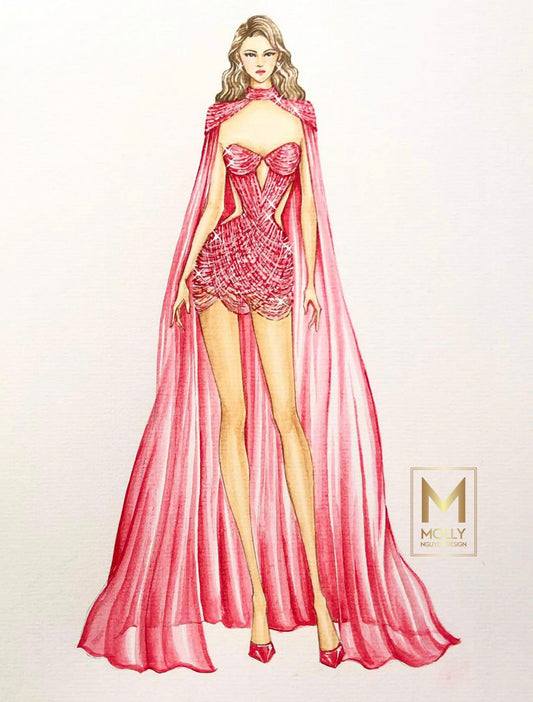 Fashion wear with shoulder cape