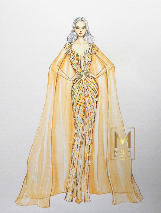 Evening Dress Full Beads