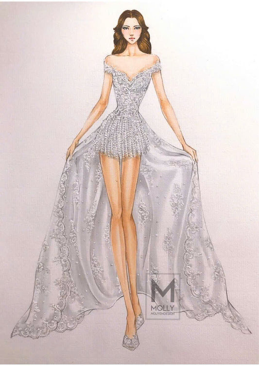 Fashion Wear With overskirt applique