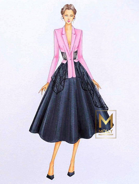Elegant dress for Inteview Costume