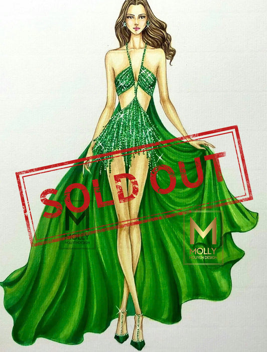 Green Tassels Fashion Wear
