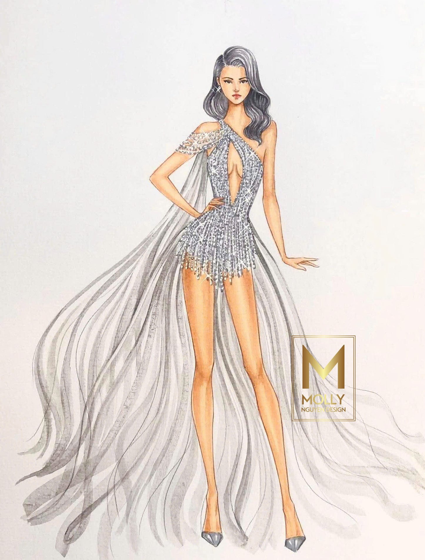 The fun fashion design with arm tassels