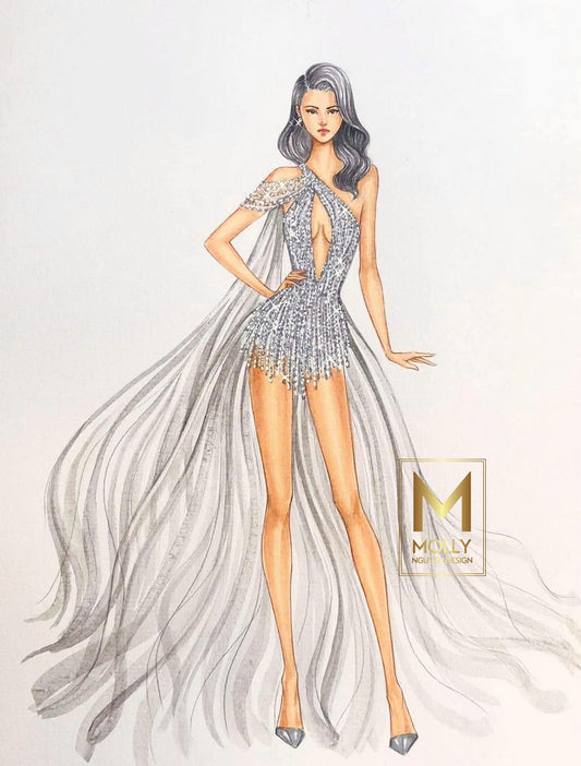 The fun fashion design with arm tassels