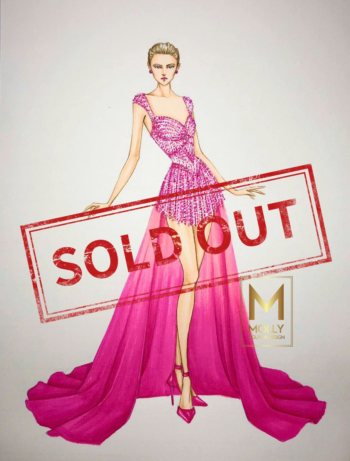 The fun fashion design with overskirt ombre color