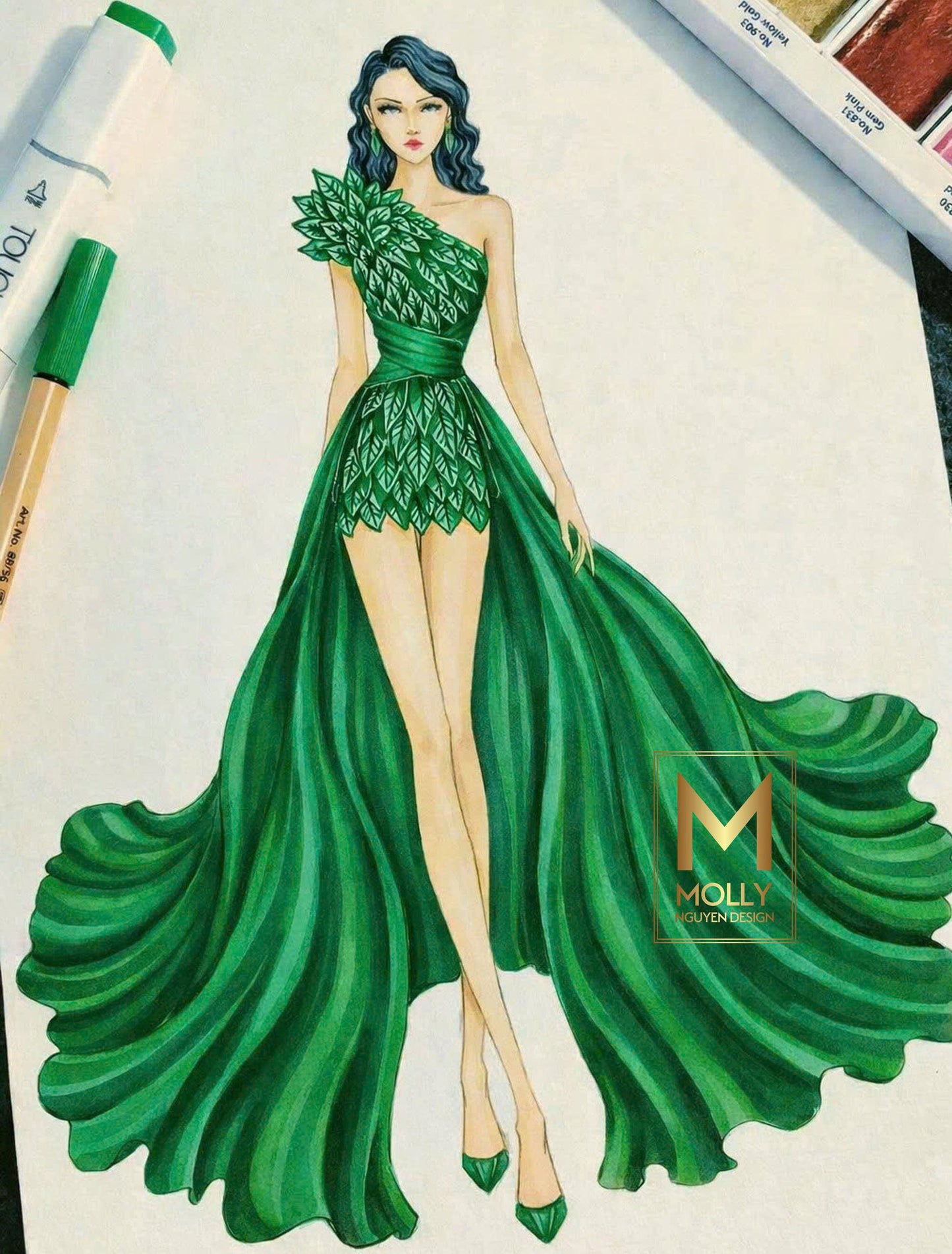The fashion wear design inspired with leaf details