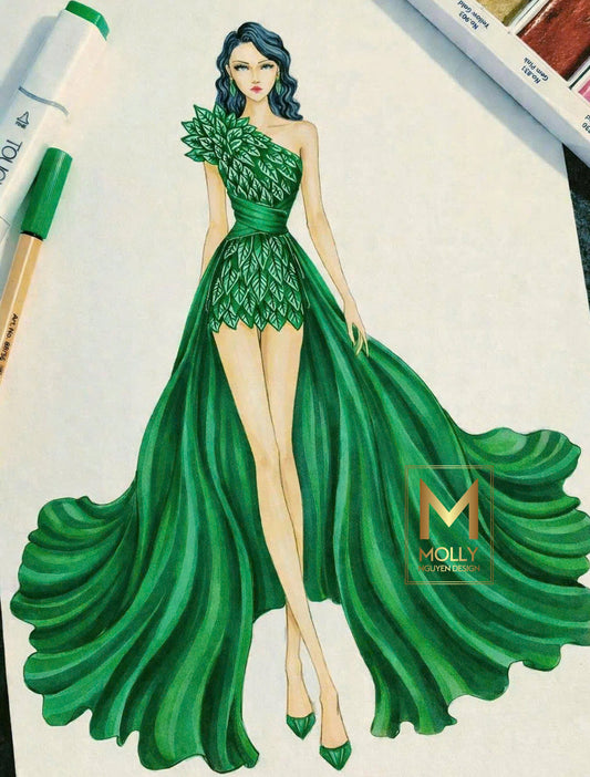 The fashion wear design inspired with leaf details