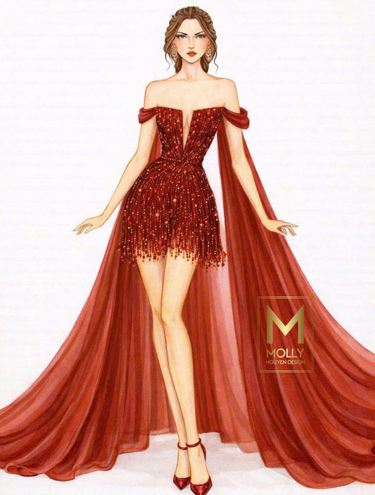 The fashion wear off shoulder design